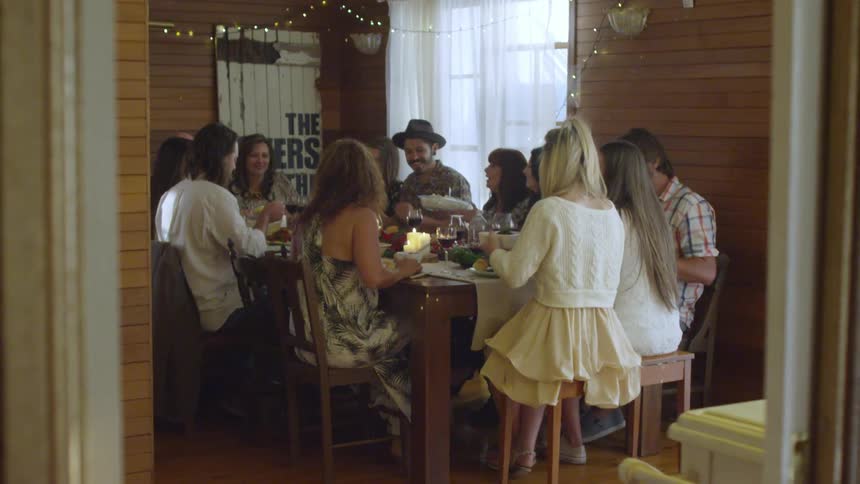 A family around a dinner table