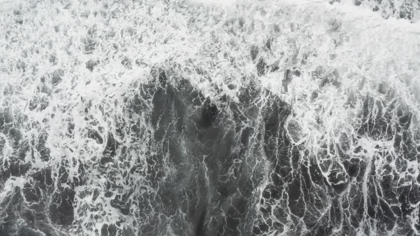 Waves crashing on the shore