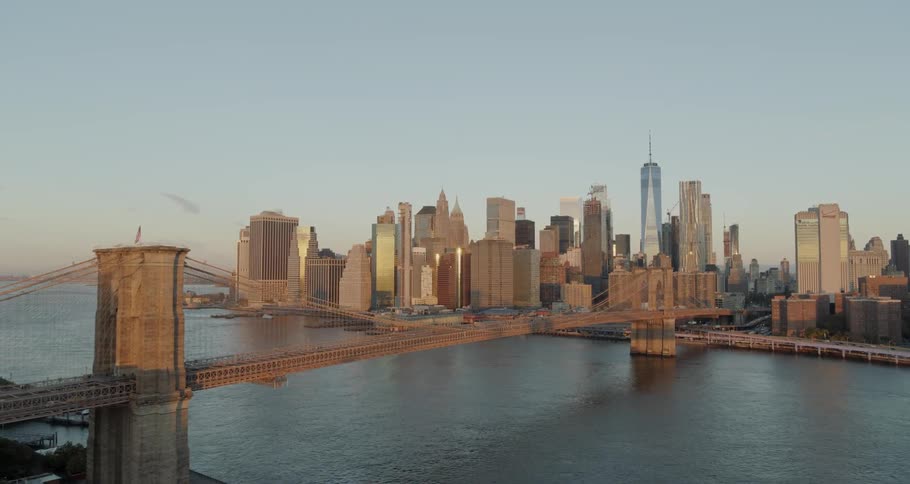 New york city at low sun