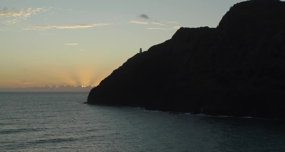 A lighthouse on a cliff overlooking the sea