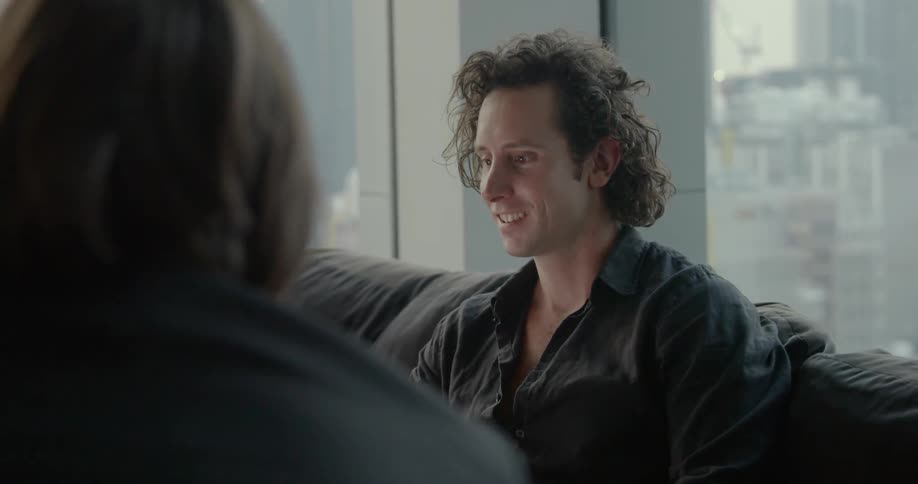 A man talks to another person