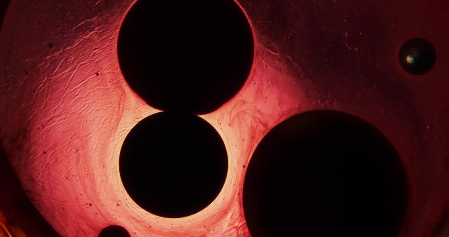 A small black circle moves in the fluid