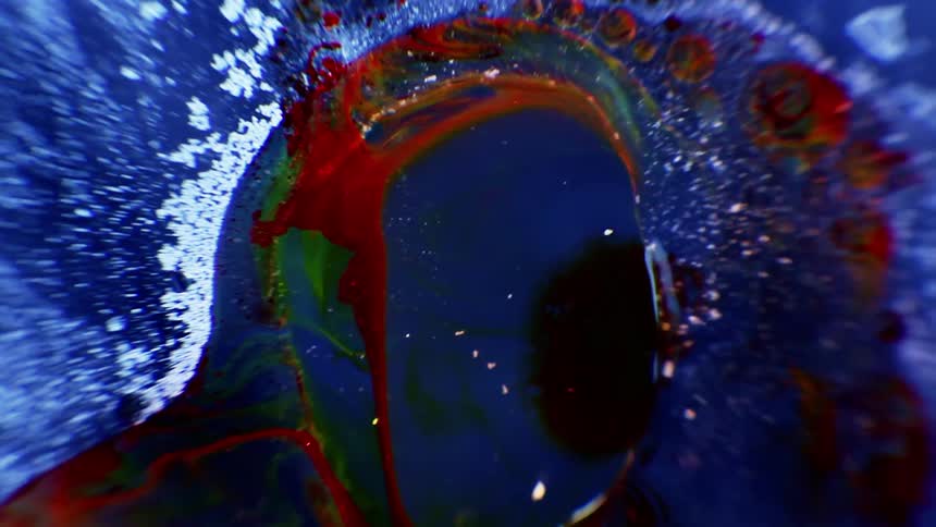 Abstract view of liquids moving and swirling together
