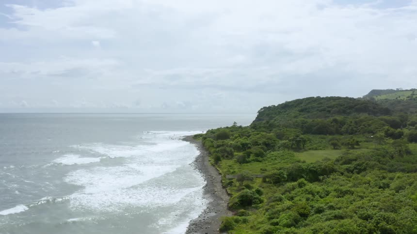 Waves rolling towards the shore