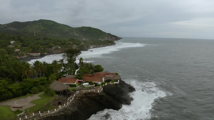 Waves are moving towards the coast