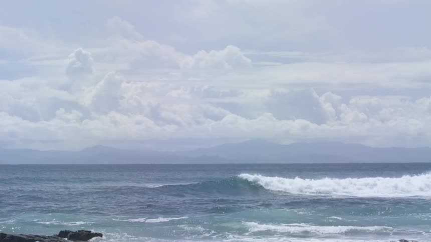 Time lapse of waves in the water