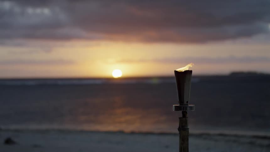The flame blows in the wind