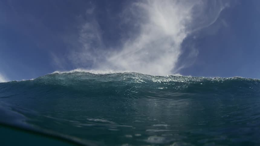 Waves are crashing and moving fast