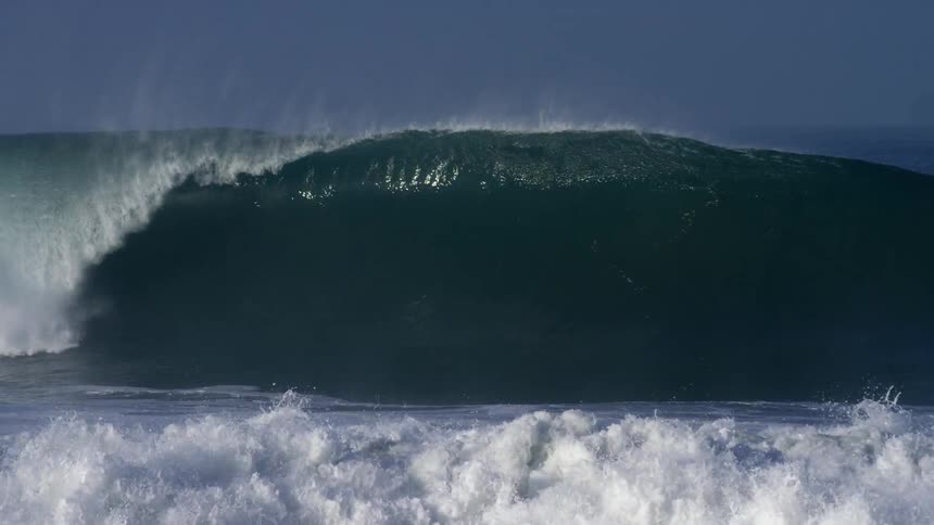 A wave splashes