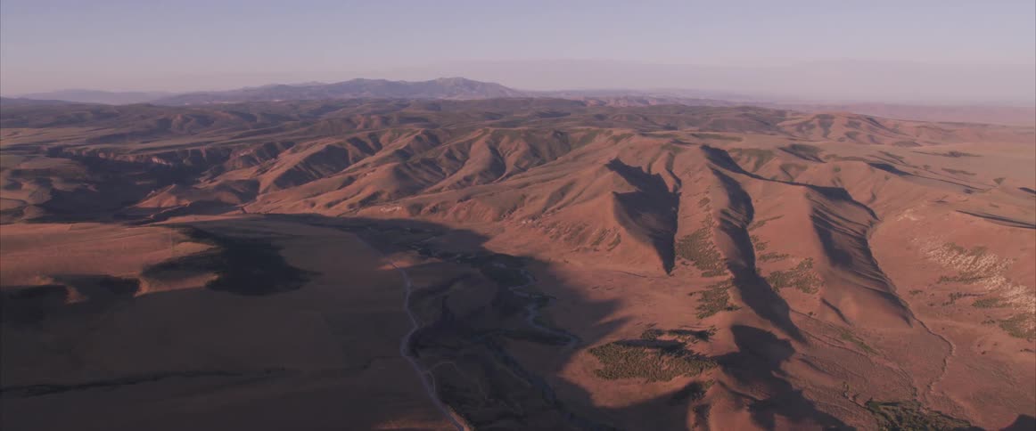 Aerial view of badlands ona sunny day