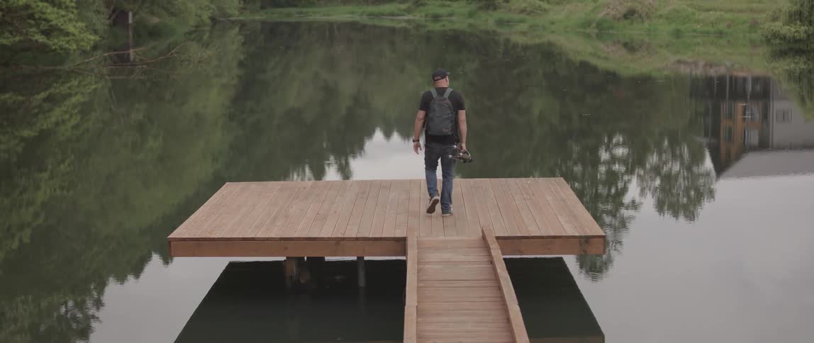 A man walks the dock
