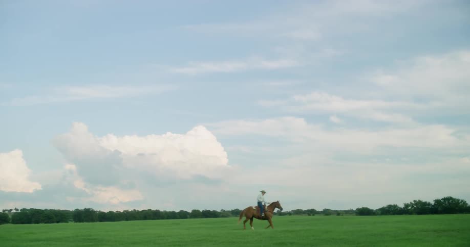 A man rides a horse