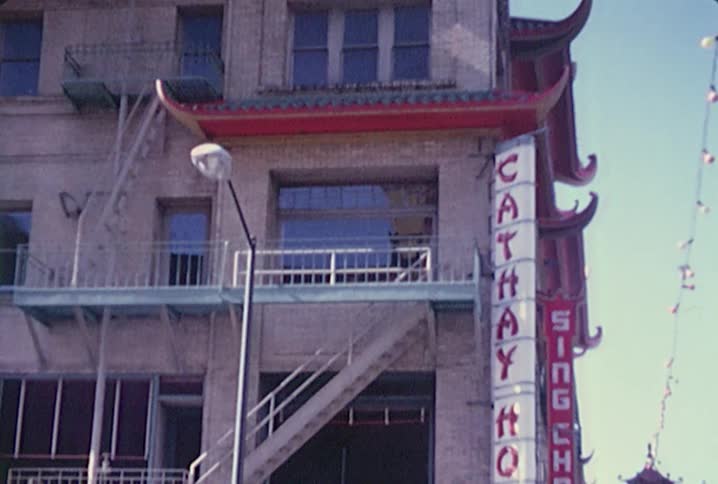 An oriental building in a city