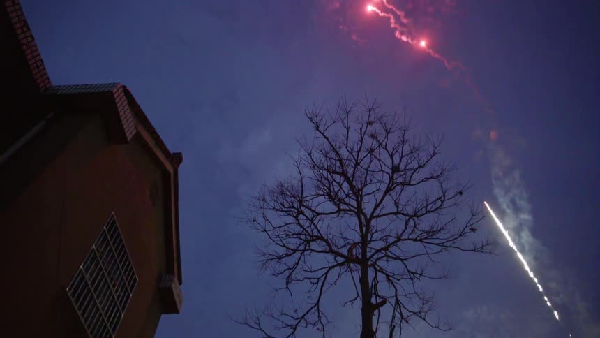 Fireworks shooting off in the sky