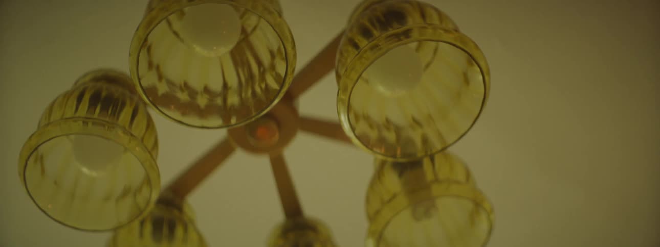 A light fixture hanging from the ceiling