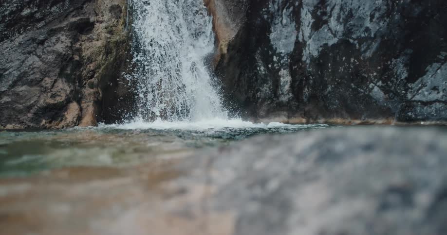 Waterfall at a lake