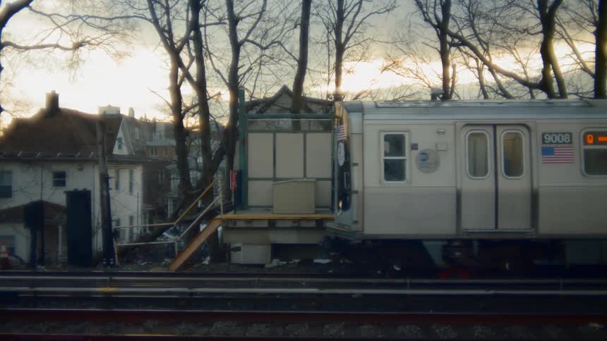 A train stops at the station