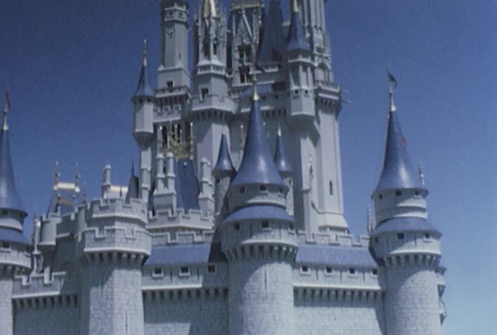 Cinderella's castle in Disney world against a blue sky