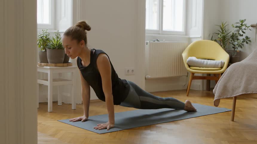 A woman doing yoga