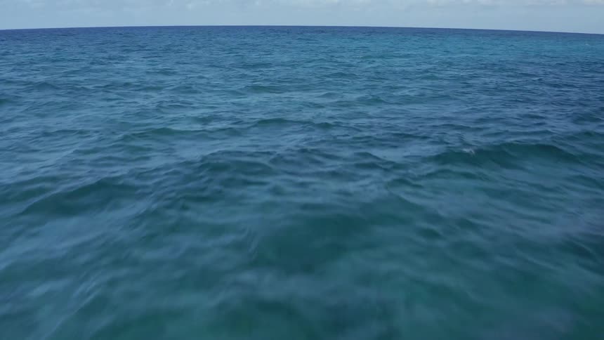 Waves move across the ocean