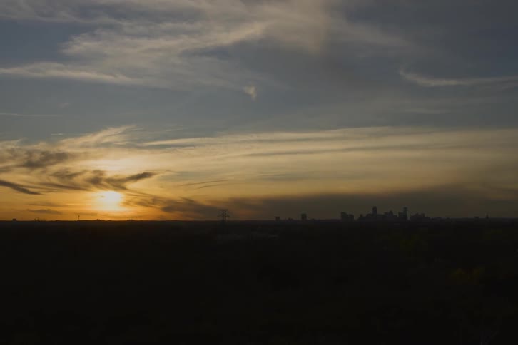 Landscape view of a city in the distance
