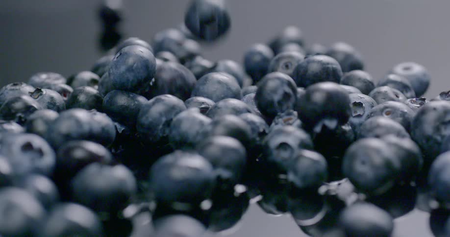 The bluberries are dropped in a pile