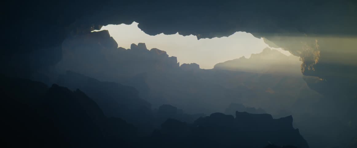 Sunlight shining into a cavern