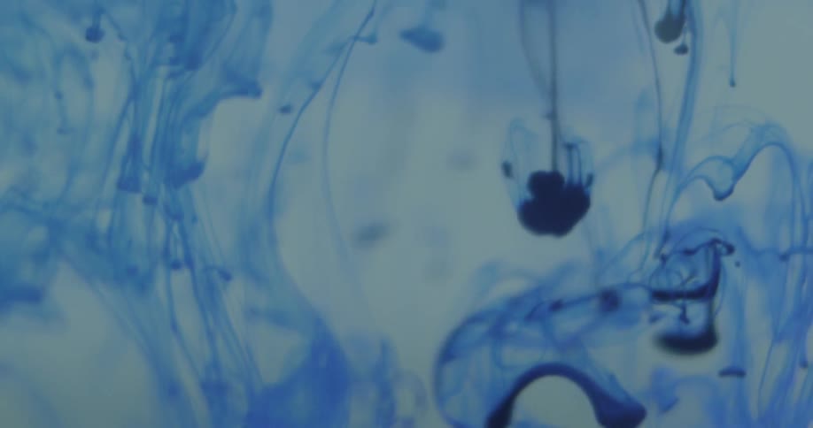 Blue liquid pours down