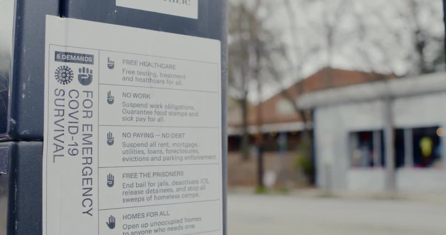 A sign on the pole lists some precautions