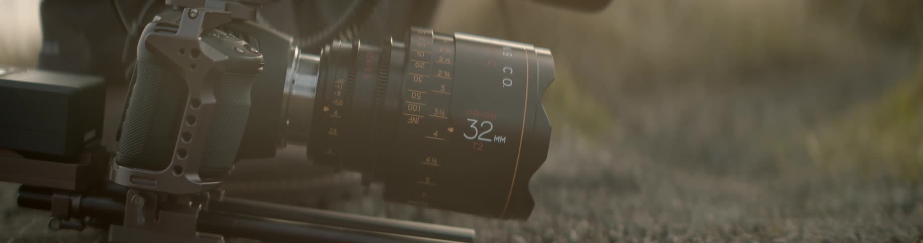 A camera sits on the ground