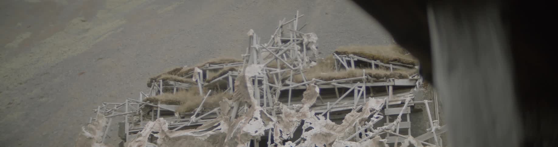 Debris on a sandy beach