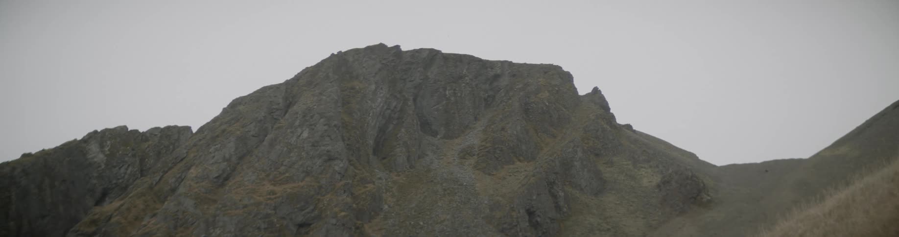 Landscape view of a bare mountain range