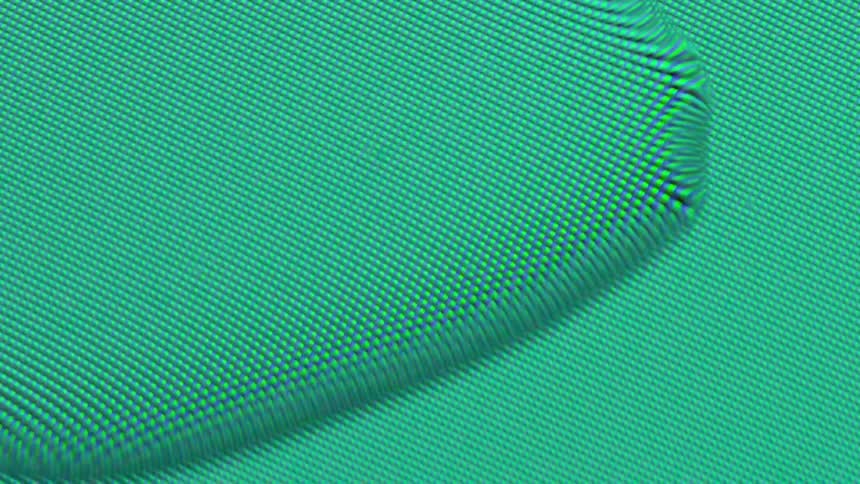 A bubble of pixels forming on a screen that is moving slightly
