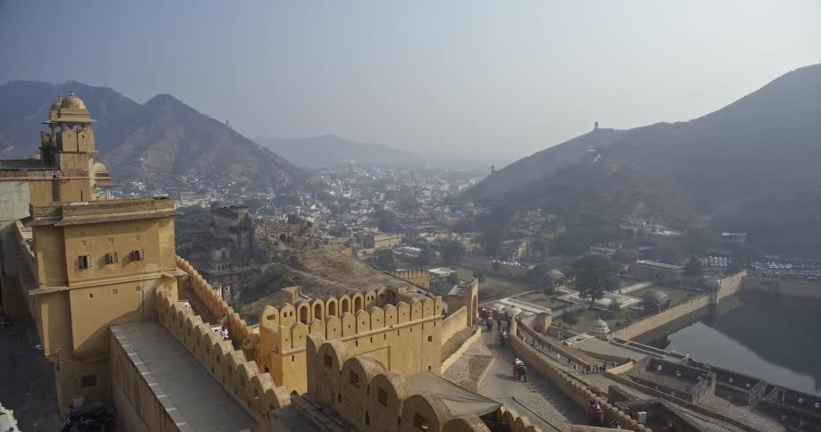 View of jaipur rajasthan india from top of Amer Fort