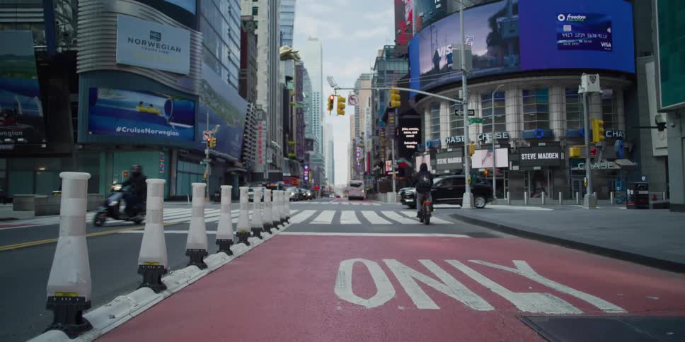 Vehicles traveling on new york city street
