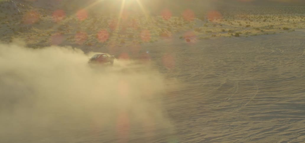 A car spins off road