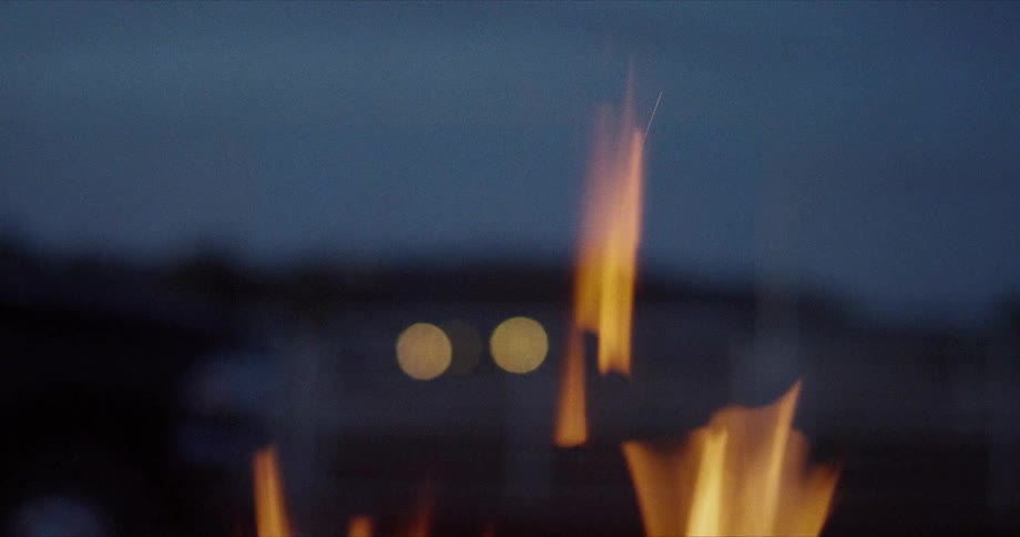 Open flames with sparks