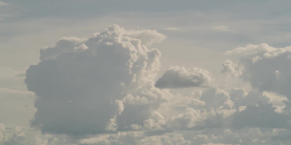 Large fluffy clouds in the sky