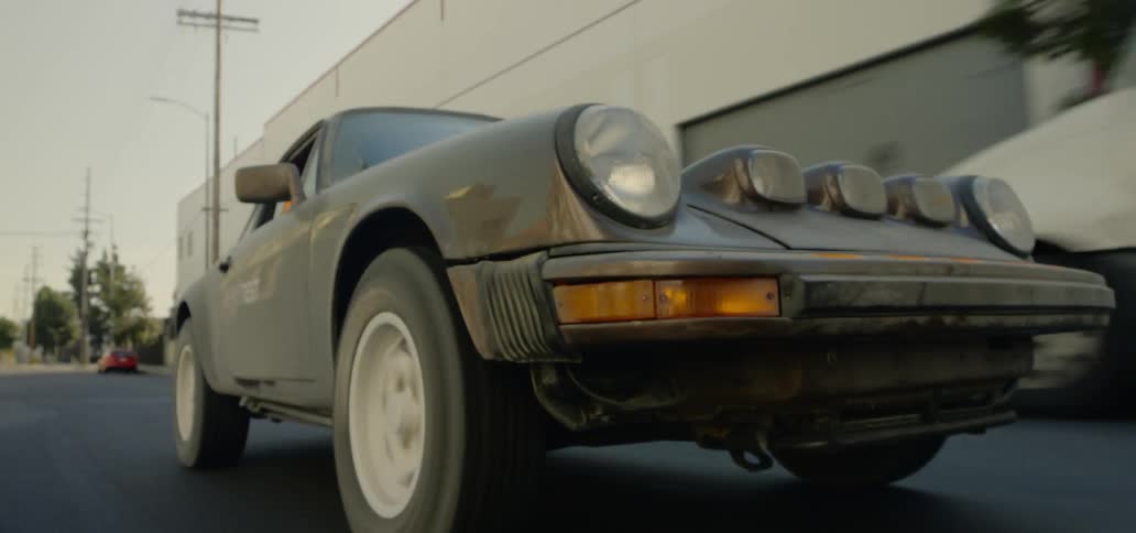 A car driving in the streets