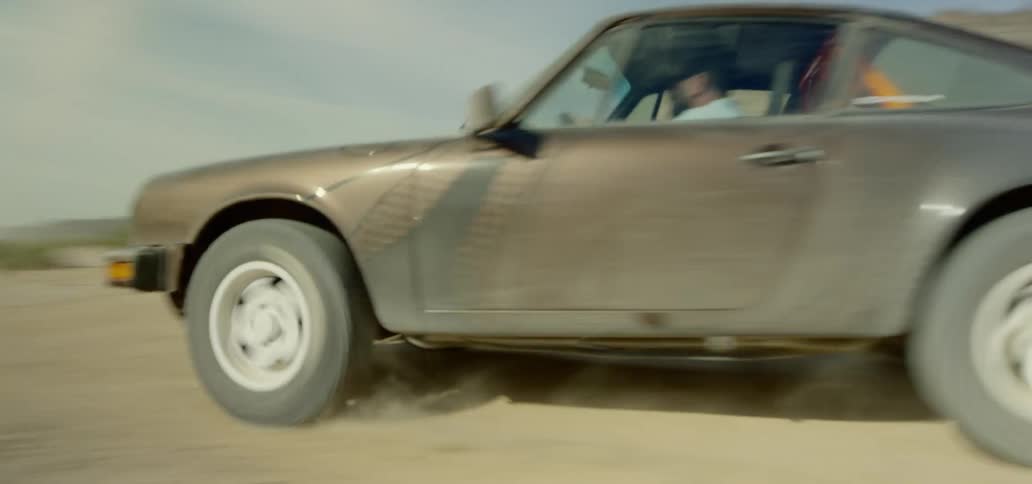 Vehicle travels recklessly in the desert