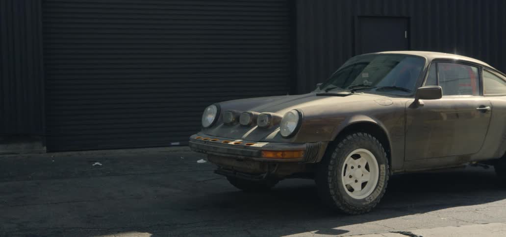 A sports car is parked in the lot