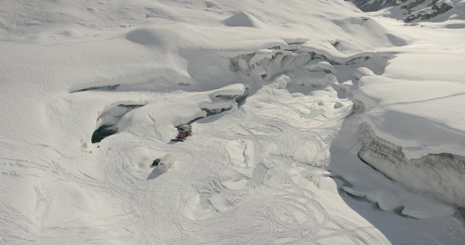 The tundra is covered with ice