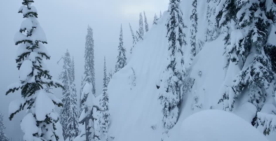 A steep snow covered slope