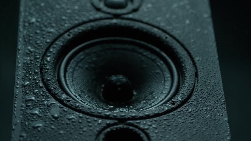 A wet speaker moves