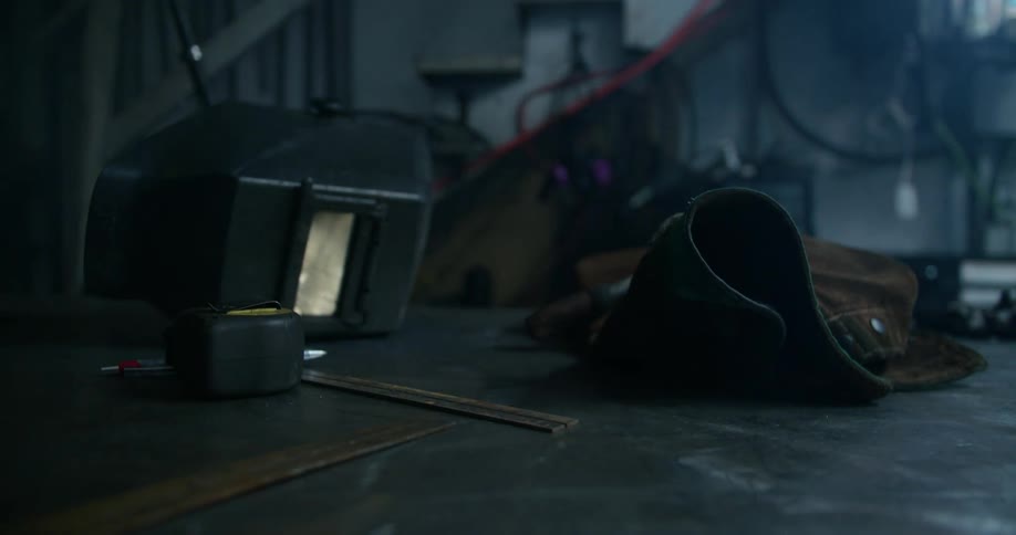 Equipment and tools sit on a table