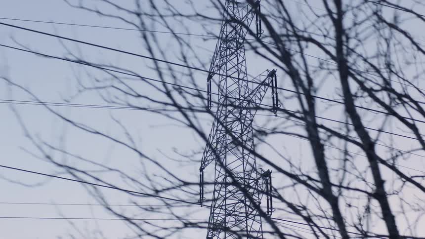 A tall electrical tower