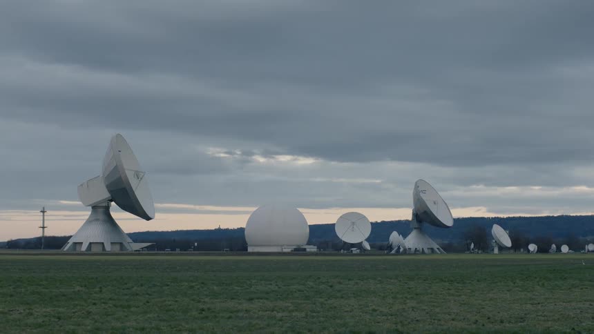 Radio telescopes in a field