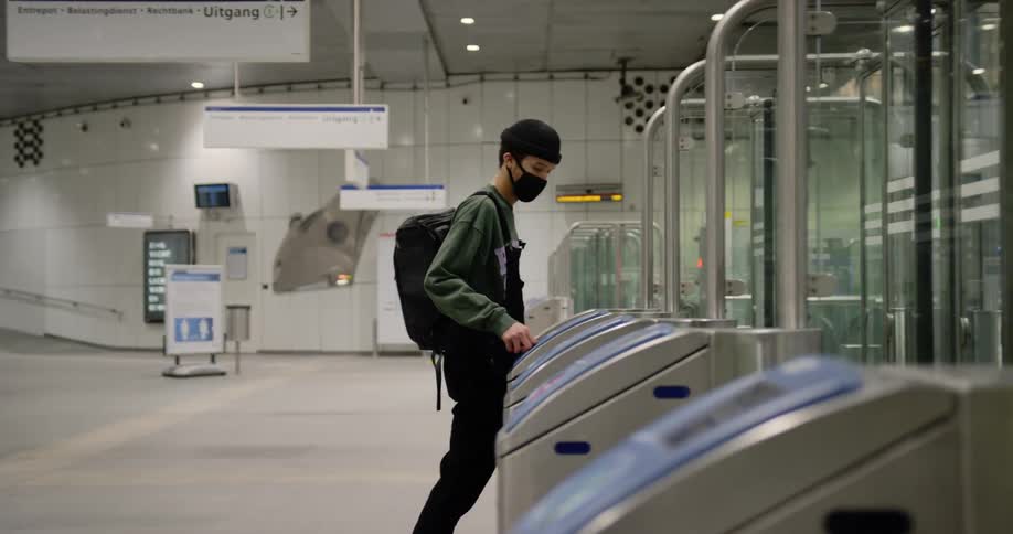 A man scans through a machine