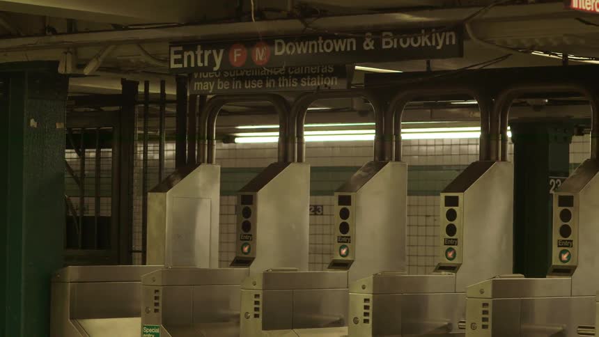 A new york city train station is devoid of people