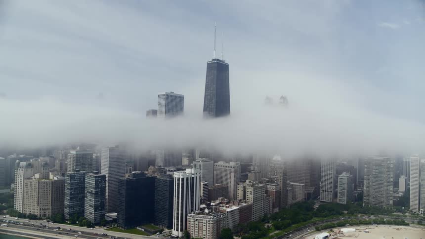 Fog over Chicago Skyline II